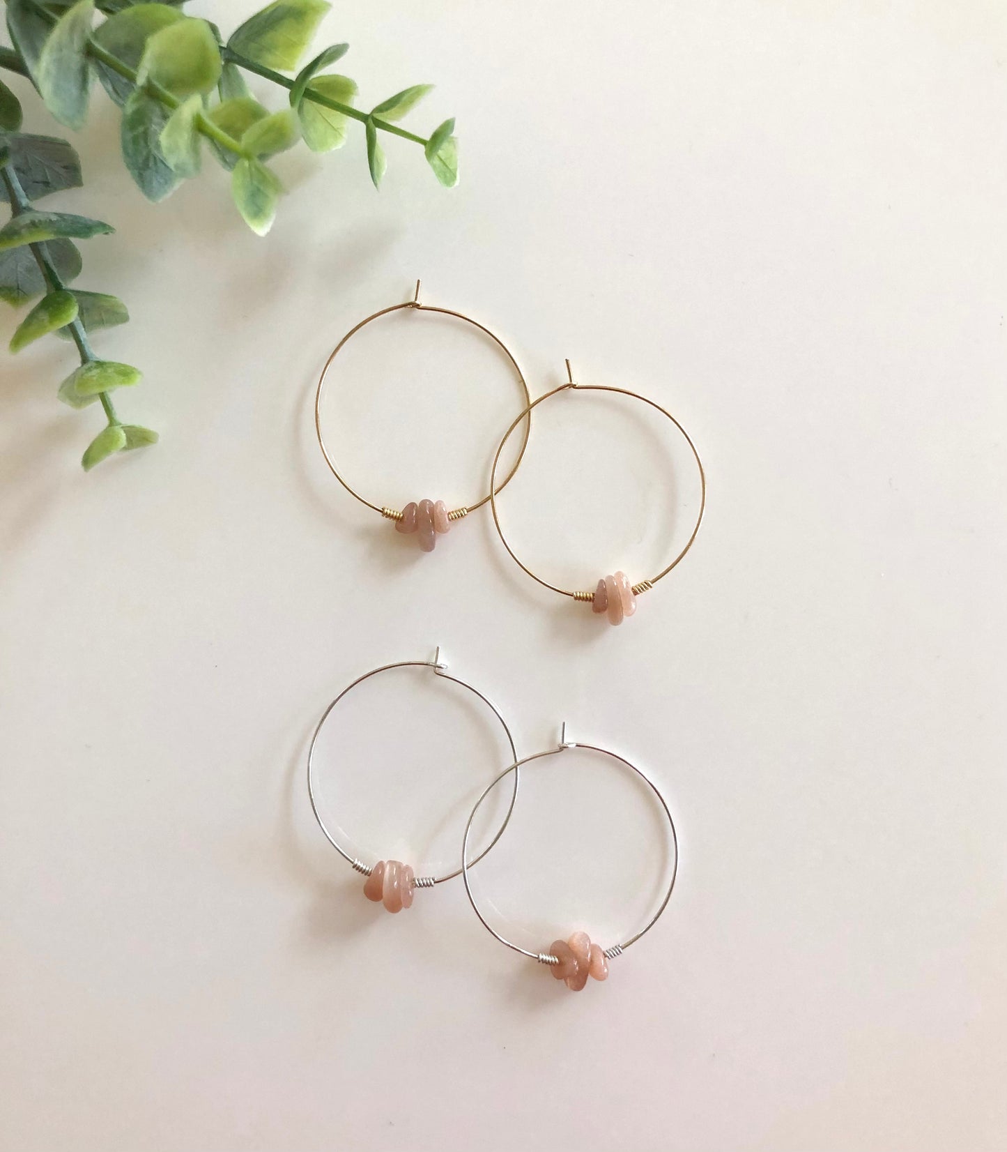 Sunstone Drop Hoops