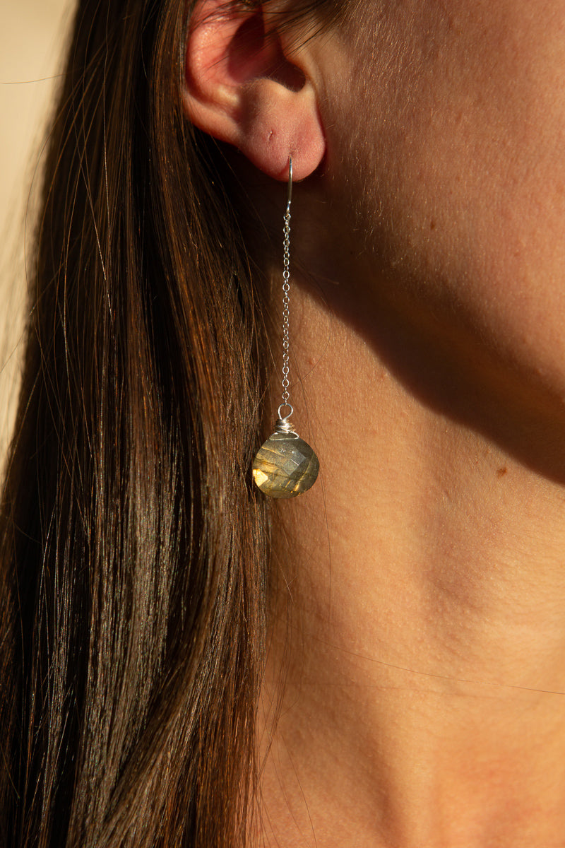 Labradorite Droplet Earrings