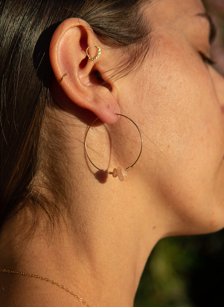 Sunstone Drop Hoops