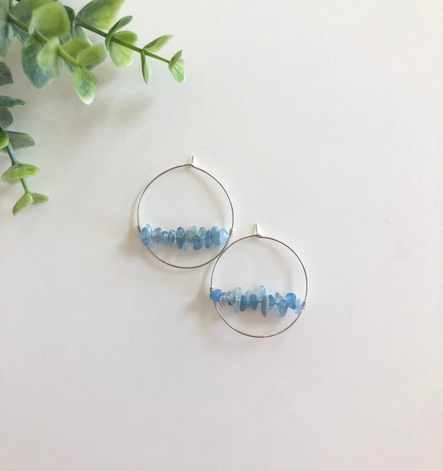 Aquamarine Horizon Hoops